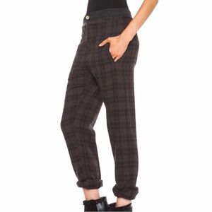 Isabel Marant High Waisted Flannel Plaid Straight Leg Pant